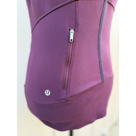 Lululemon WON'T STOP VEST Women's Size 4 Water Resistant Plum Rulu Slim Fit - Picture 12 of 15